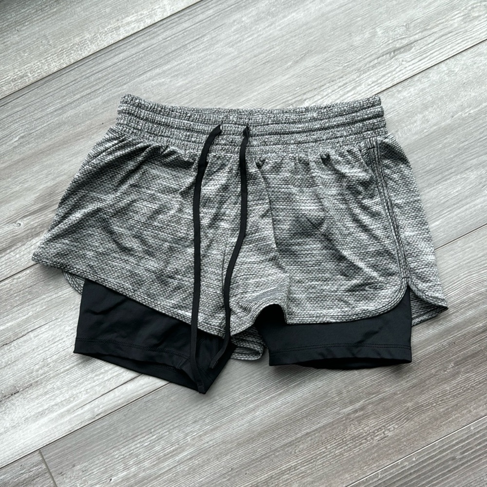 Gray running shorts